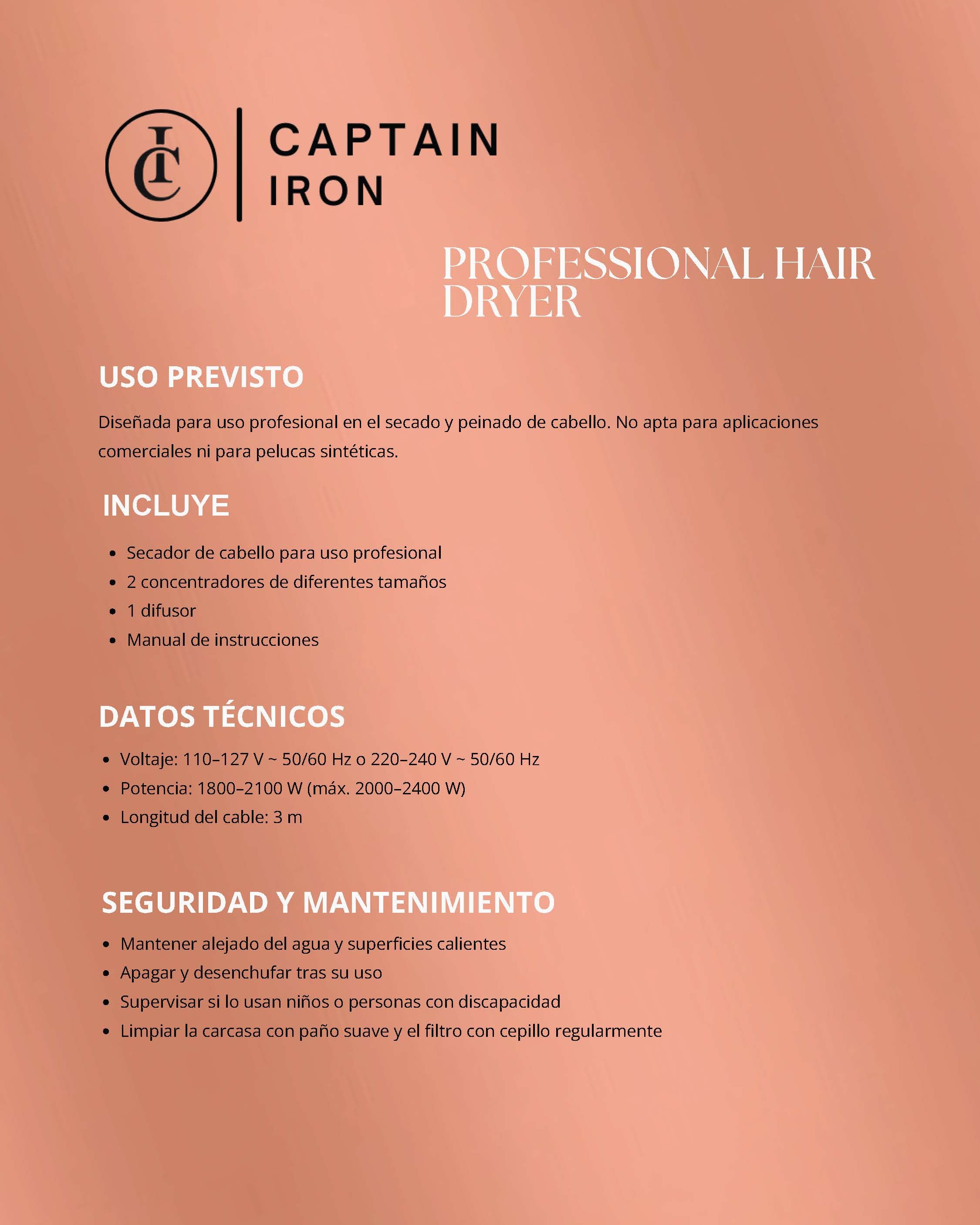 Captain Iron - Secadora de Uso Profesional